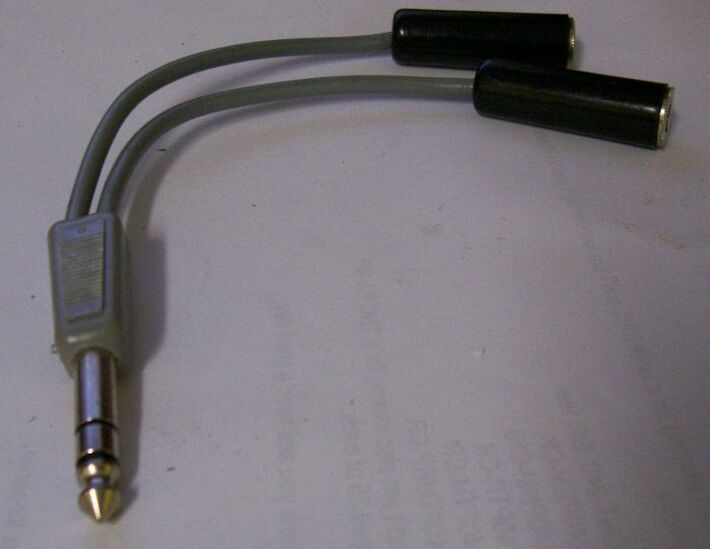 0.25 inch Male Stereo to two 0.25 Inch Mono Female