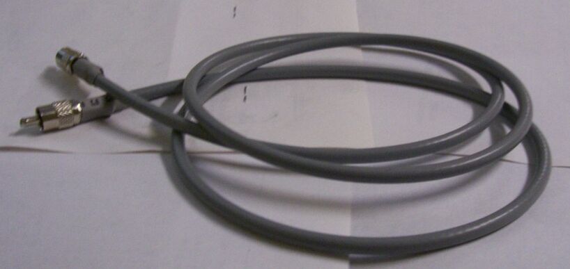 Basic RF or audio cable on a white background