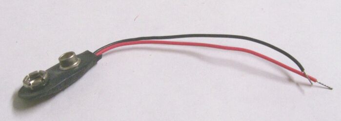 Three inch long Nine Volt Battery Clips