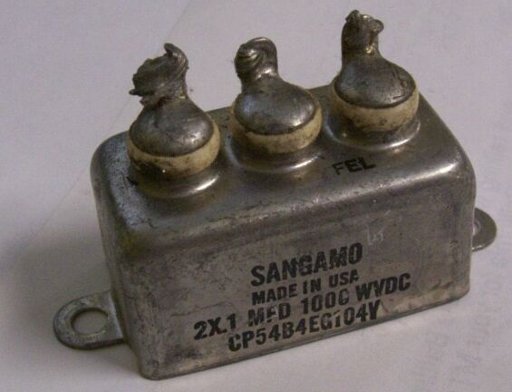 Oil based Capacitor on a White Background One