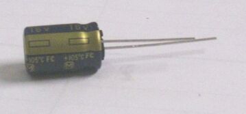 Capacitor, 560 uF 16V on a White Background