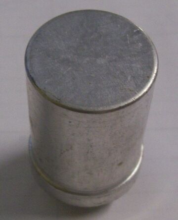 Mallory Type FP Capacitor on a White Background