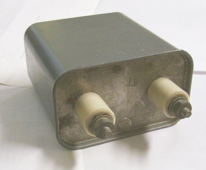 Oil based Capacitor on a White Background Fourteen