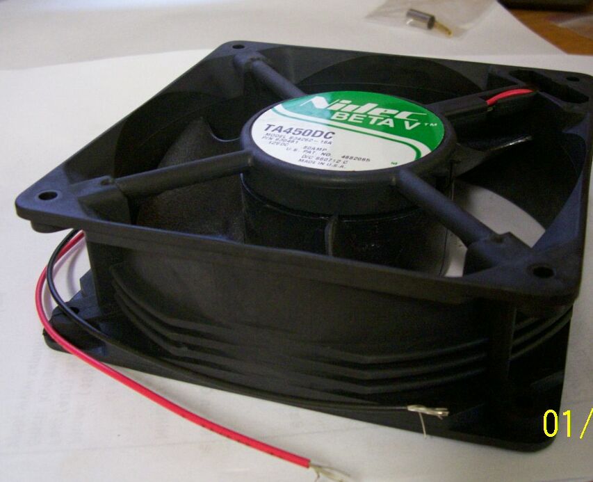 Fan with Muffin, 12V DC Power on a White Background