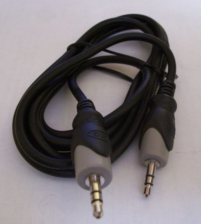 Stereo black cable with one plug on each side