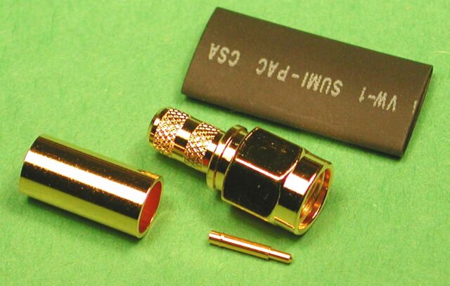 SMAM R A RG 58,141, LMR195 Crimp Gold