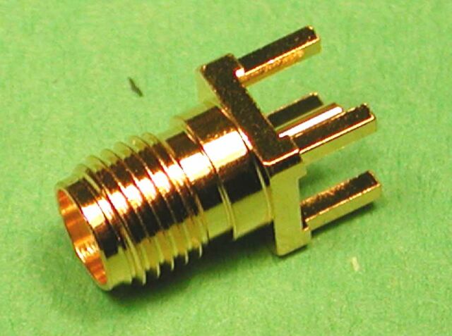 SMAF PCB MOUNT VERTICAL in gold color