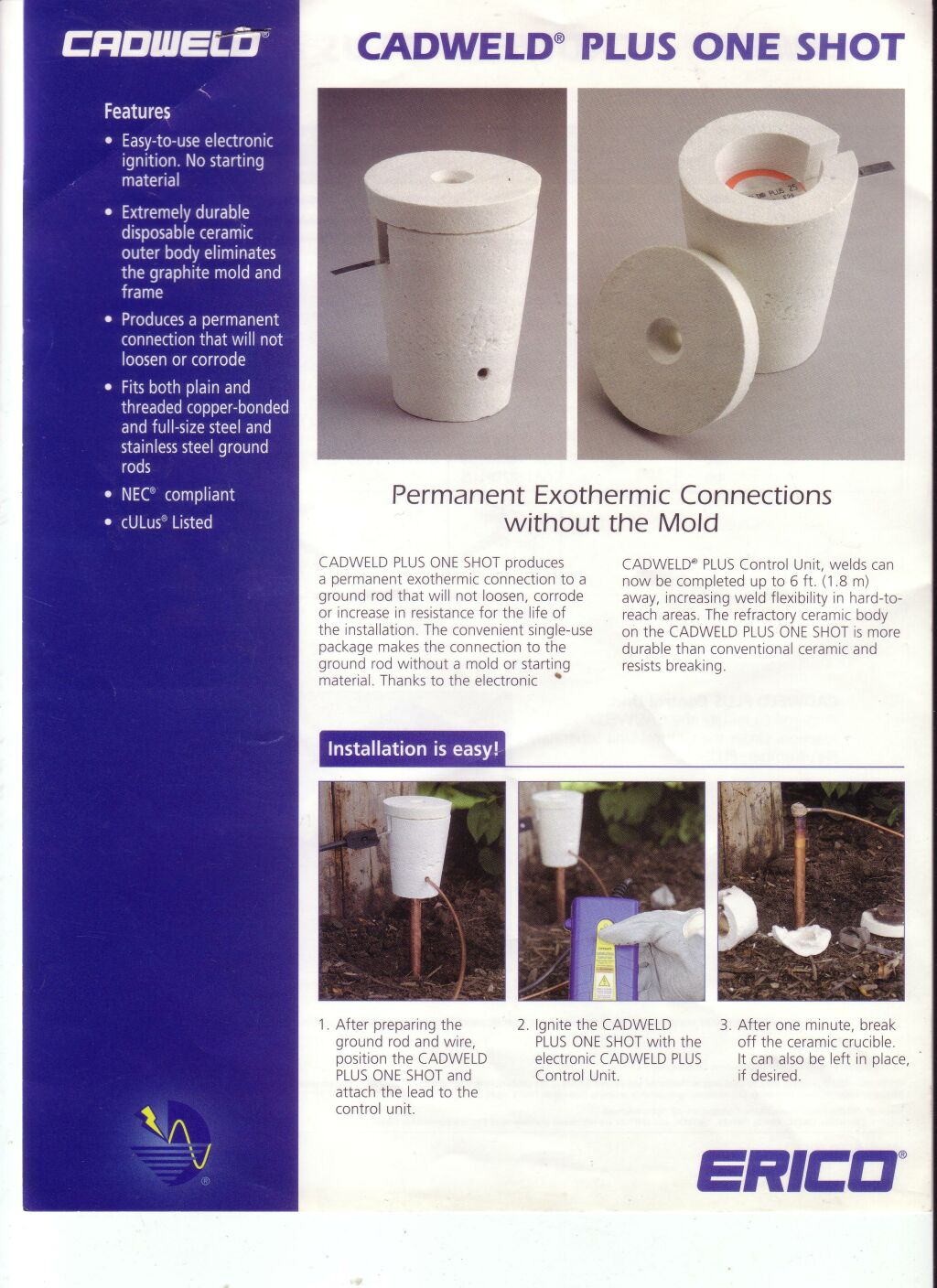 Cadweld Shot One Plus Permanent Exothermic Connections