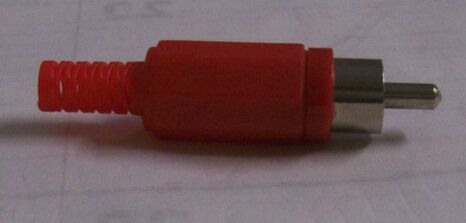 RCA Male Two Piece Plastic Case in Red Color